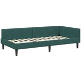 vidaXL Kotni posteljni okvir z vzglavjem Temno zelena 90 x 200 cm, (5000069240) | Shoptok.si