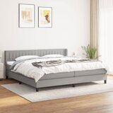 The Living Store Box spring postelja z vzmetnico svetlo siva 200x200 cm blago - Box Spring Postelja, (21520506) Cene