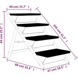 Stepenice za pse sive 105 x 47 cm od masivne jelovine | shoptok.hr