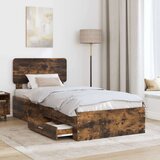  Konstrukcija postelje z vzglavjem Dimljeni oreh 100 x 200 cm, (5000103084) | Shoptok.si