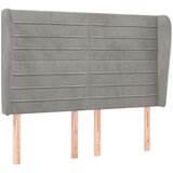  Uzglavlje s ušima svjetlosivo 147x23x118/128 cm baršunasto | shoptok.hr