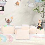 Igrače in hobi > Notranja igrala > Igralnica 5-delni komplet ogromnih penastih gradnikov (žogice niso priložene), roza/siva/bež | Shoptok.si