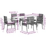 7-dijelni vrtni blagovaonski set s jastucima crni od poliratana | shoptok.hr