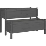 Maison Chic Cvetlično korito - Cvetlični Lonec sivo 110x84x75 cm trdna borovina, (21788990) | Shoptok.si