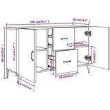  Komoda siva sonoma 100x36x60 cm konstruiran les, (20654790) | Shoptok.si