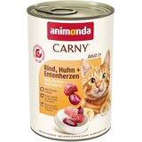  Ekonomično pakiranje animonda Carny adult 24 x 400 g - Govedina, piletina i pačja srca | shoptok.hr