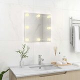  Zidno ogledalo s LED svjetlima četvrtasto stakleno | shoptok.hr