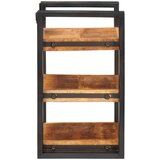 vidaXL Nočna omarica 2 pcs Rjava in črna Masiven les manga | Shoptok.si