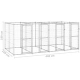 vidaXL Zunanji pasji boks pocinkano jeklo 9,68 m² | Shoptok.si