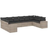Maison Chic Seti vrtnega pohištva - Vrtna garnitura - Vrtni pohištvo set 10-delna z blazinami sv. siv poli ratan, (21816232) | Shoptok.si