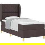vidaXL Box Spring Postelja z Blazino v Temno Rjavi, 90x190 cm, Tkanina, (22052334) Cene