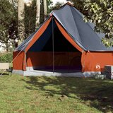 vidaXL Družinski šotor tipi za 10 oseb siv in oranžen vodoodporen | Shoptok.si
