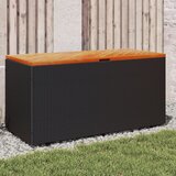 vidaXL Vrtna kutija za pohranu crna 110x50x54 cm od poliratana i drva Cijene