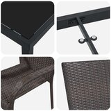 vidaXL 7-delna vrtna jedilna garnitura rjav poli ratan | Shoptok.si
