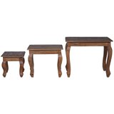  Stol za slaganje 3 pcs Smeđa Čvrsto mahagonijevo drvo | shoptok.hr