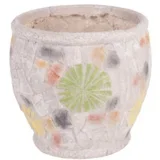 Keramična posoda za rože - mozaik, 27,5x27,5xH25 cm