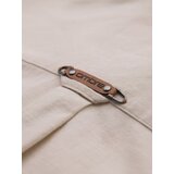 Ombre Men's linen shirt with classic collar and pockets REGULAR FIT - cream | Shoptok.si