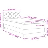 vidaXL Box Spring postelja z vzmetnico temno zelena 90x200 cm žamet | Shoptok.si