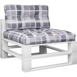  Jastuci za palete 2 kom sivi karirani od tkanine Šarena 80 x 80 x 12 cm | Shoptok.si