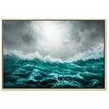  Slika - Restless Ocean (1 Part) Wide 60x40 U prirodnom drvenom okviru | shoptok.hr