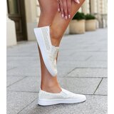 Gemre Beige slip-on perforated sneakers Dafina | Shoptok.si
