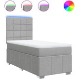  Box spring krevet s madracem svjetlosivi 90x190 cm od tkanine | shoptok.hr
