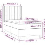 Box spring s madracem LED smeđesivi 90x200 cm tkanina | shoptok.hr