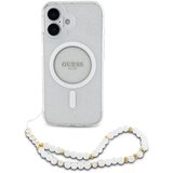 Guess Ohišje za iPhone 16 MagSafe z bleš?icami in kablom, Prozorno, (21749287) Cene