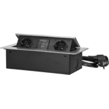 Podaljšek z 2 x Schuko vtičnicama + 2 x USB, vgradni - OR-AE-13126(GS)/G