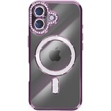AVIZAR Ovitek za iPhone 17, združljiv z MagSafe, z okrasnim obodom iz kristalov, Vijolična, (5000189481) | Shoptok.si