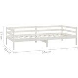 Dnevni ležaj s madracem 90 x 200 cm bijeli od masivne borovine | shoptok.hr
