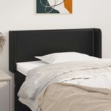  Vzglavje z ušesi črno 83x16x78/88 cm umetno usnje, (20738035) Cene