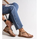 Gemre Golden sandals embellished with rhinestones Leilana | ePonuda.com