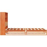  Knjižna postelja brez vzmetnice vošč. rjava 75x190 cm trden les | Shoptok.si