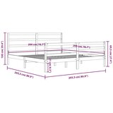  Okvir za krevet od masivne borovine sivi 200 x 200 cm | shoptok.hr