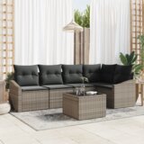 vidaXL 5-delni vrtna jedilna garnitura s blazinami temno poli ratan | Shoptok.si