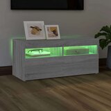 TV ormarić s LED svjetlima boja sivog hrasta sonome 90x35x40 cm | shoptok.hr