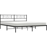 Metalni okvir za krevet s uzglavljem crni 180x200 cm | shoptok.hr