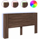 vidaXL Omarica za vzglavje postelje LED rjavi hrast 180x16,5x103,5 cm, (21081724) Cene