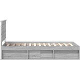  Krevetna konstrukcija s uzglavljem Siva Sonoma 90 x 200 cm | shoptok.hr