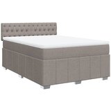 vidaXL Box spring postelja z vzmetnico taupe 140x200 cm blago, (21321143) | Shoptok.si
