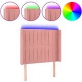 Maison Chic led posteljno vzglavje - vzglavna omarica - nočna omarica roza 103x16x118/128 cm žamet, (21707234) Cene