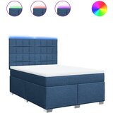 vidaXL Box spring postelja z vzmetnico modra 140x190 cm blago, (21321617) | Shoptok.si