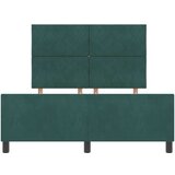 vidaXL Postelja Temno Zelena 140x190 cm Žamet, (22049387) | Shoptok.si