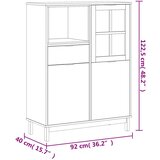  Visoka komoda sa staklenim vratima FLAM 92x40x122,5 cm borovina | Eponuda.com