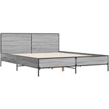  Okvir za krevet boja hrasta 120x190cm konstruirano drvo i metal Siva 120 x 190 cm | Shoptok.si