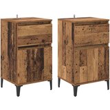 vidaXL Nočna omarica 2 pcs Star les 40 x 35 x 70 cm Konstruiran les, (5000069623) Cene