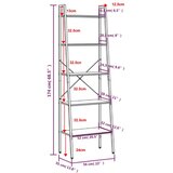  Samostojeće police s 5 razina tamnosmeđa i crna 56x35x174 cm | shoptok.hr