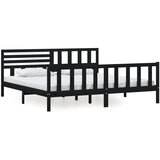  Okvir za krevet od masivne borovine crni 200 x 200 cm | shoptok.hr