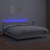  box spring s madracem LED bijeli 160x200 cm umjetna koža | shoptok.hr